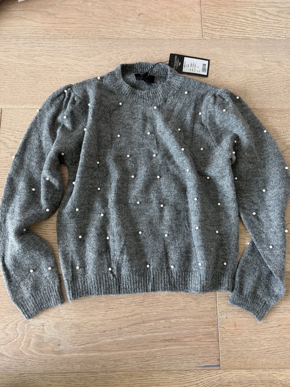 Flowers by Zoe Gray Pearl-Embellished Knit Sweater